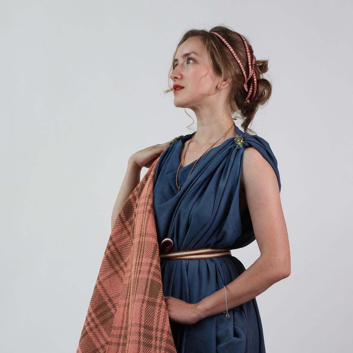 Handwoven Skjoldehamn Wool Fabric, Viking Medieval Costume, Madder Buckthorn Dye