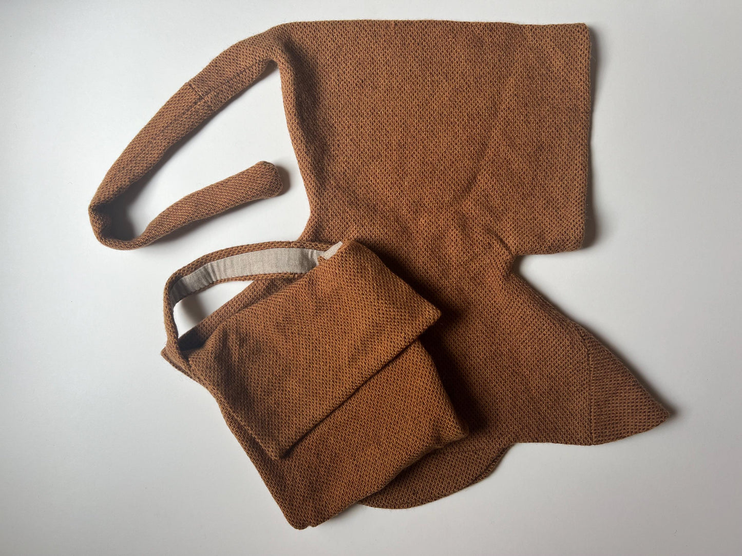 Handsewn 14th Century Wool Hood with Bag, Medieval Accessory