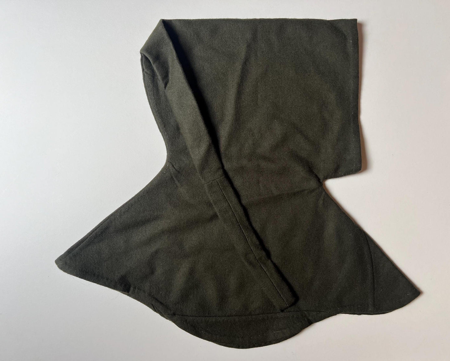Handsewn 14th Century Wool Hood with Bag, Medieval Accessory