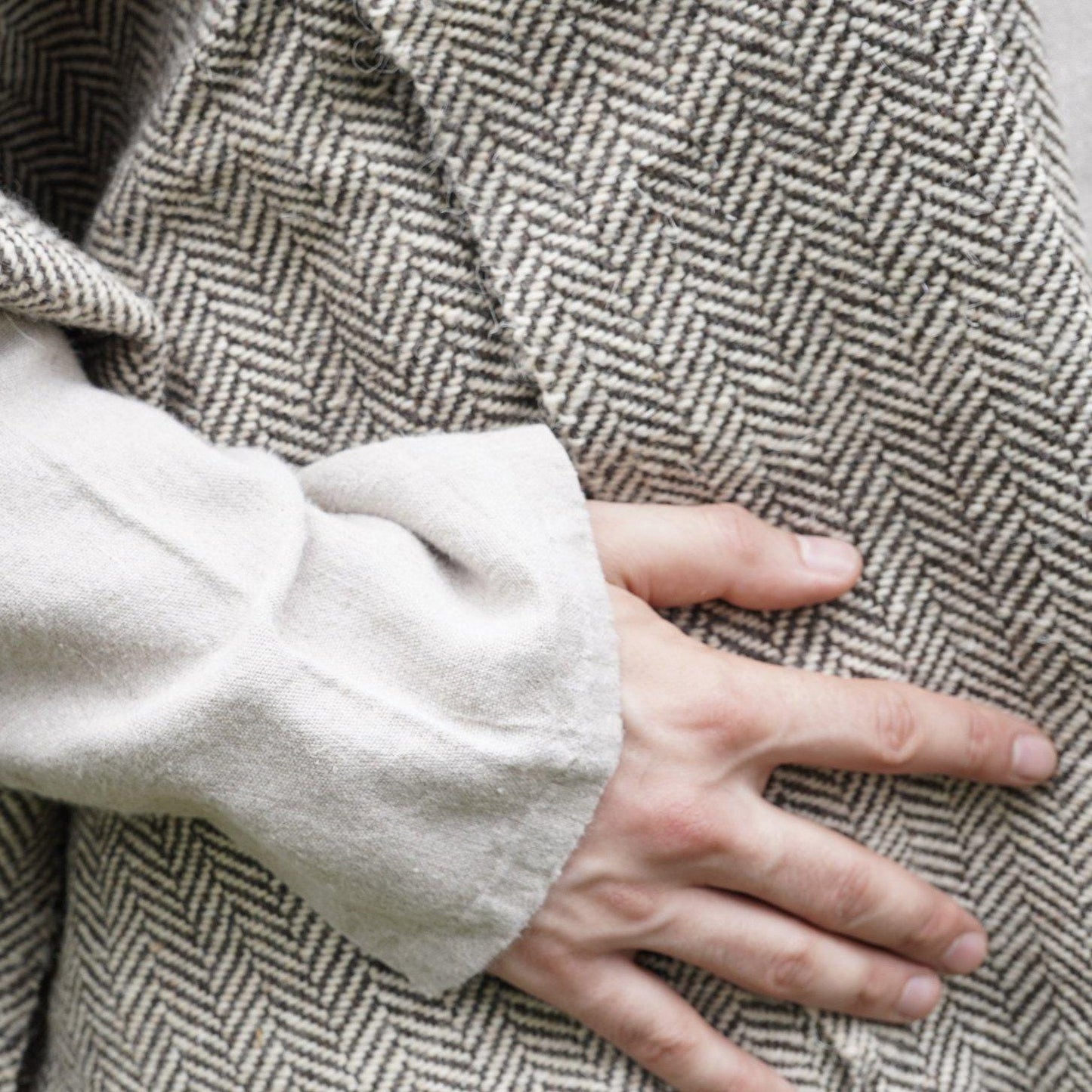 Handwoven Wool Cape: Diamond & Herringbone Twill, Viking Celtic Cloak
