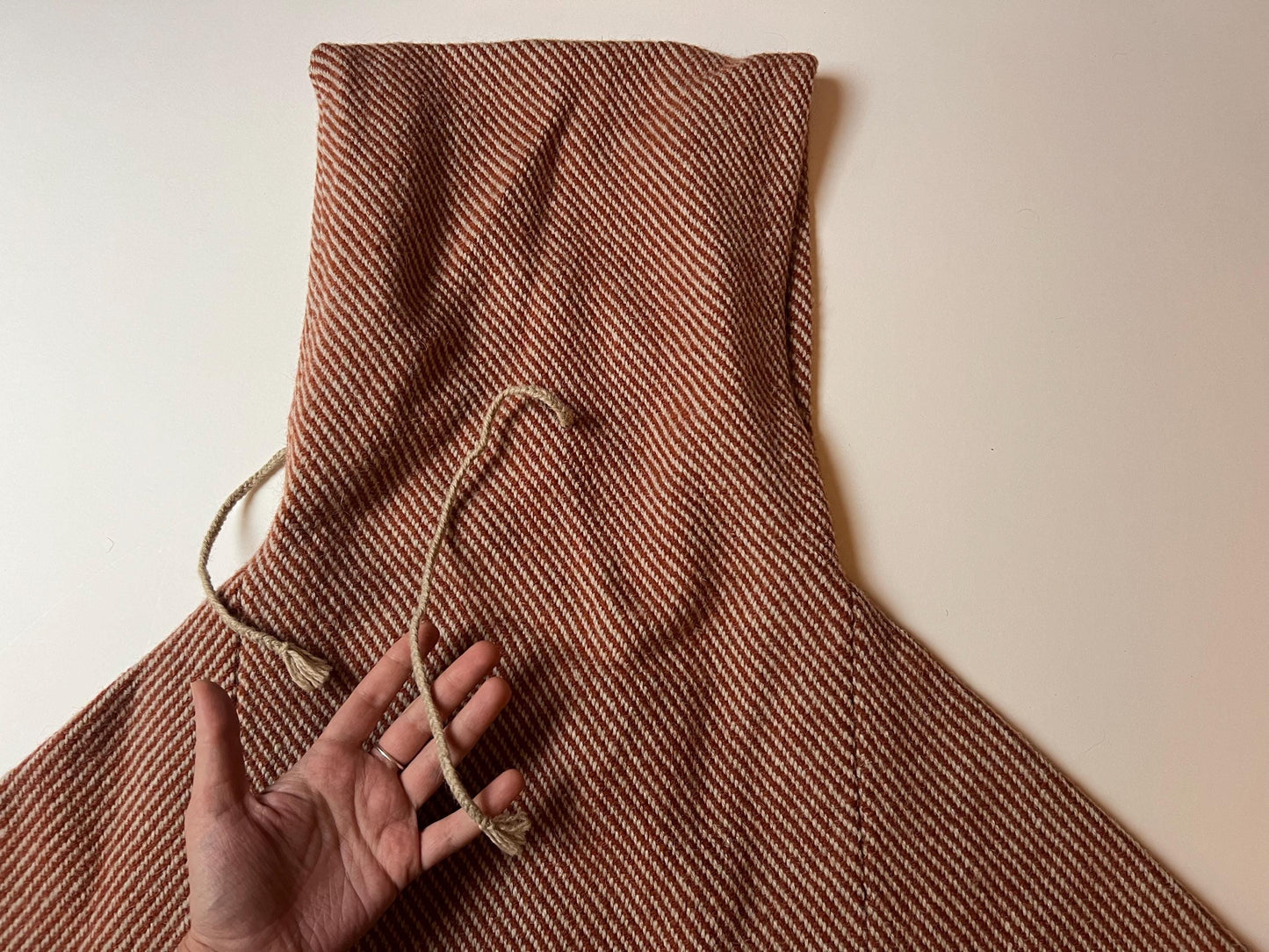 Handwoven Viking Wool Hood and Bag, Skjoldehamn Outfit
