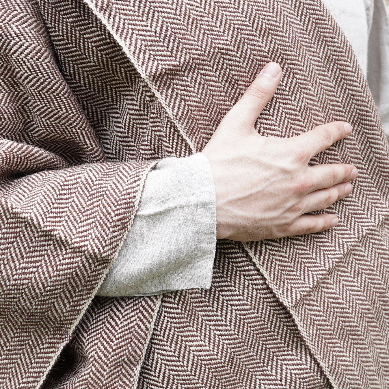 Handwoven Wool Cape: Diamond & Herringbone Twill, Viking Celtic Cloak