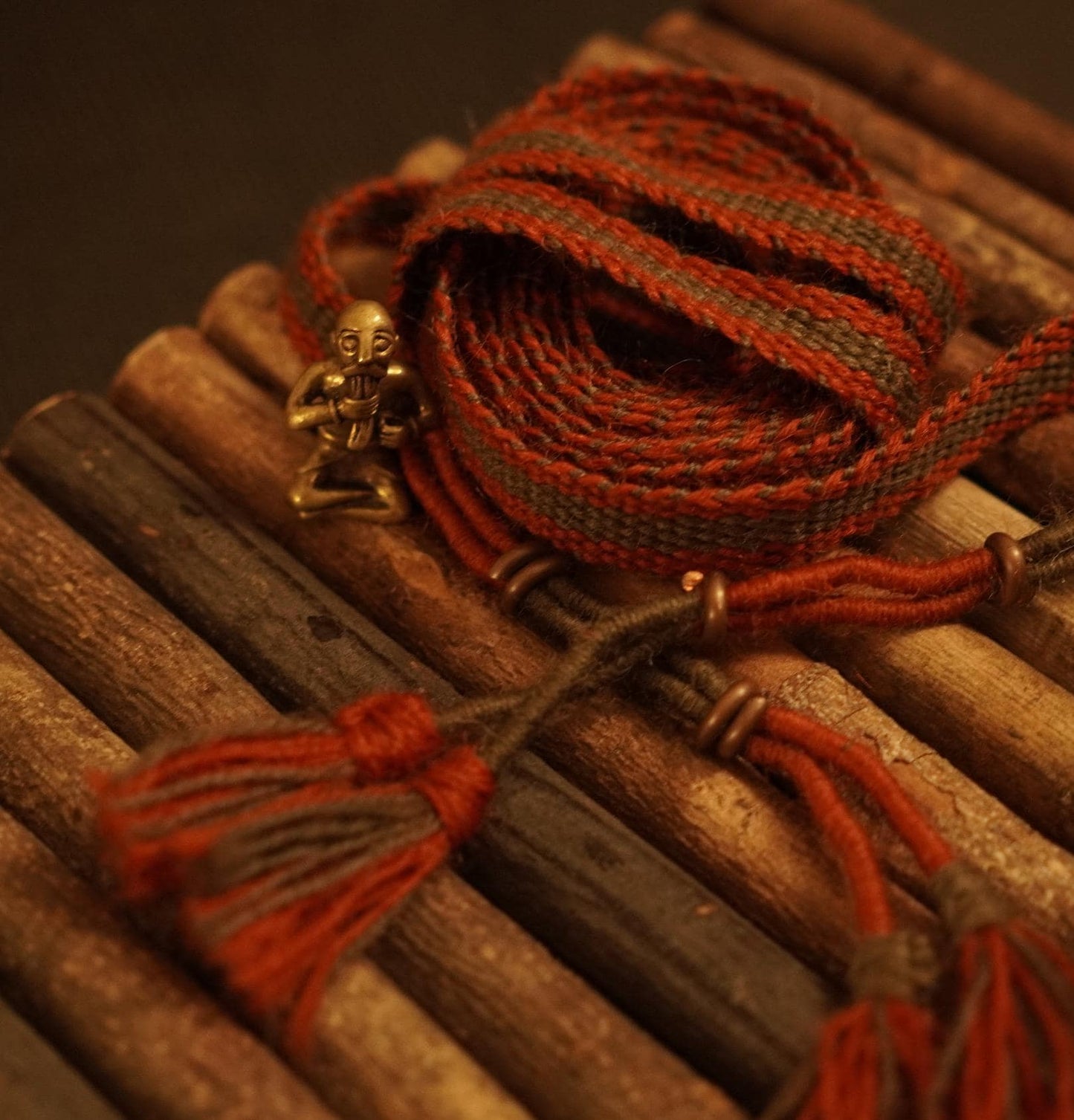 Handmade Skjoldehamn Viking Belt, Copper Rings, 100% Wool