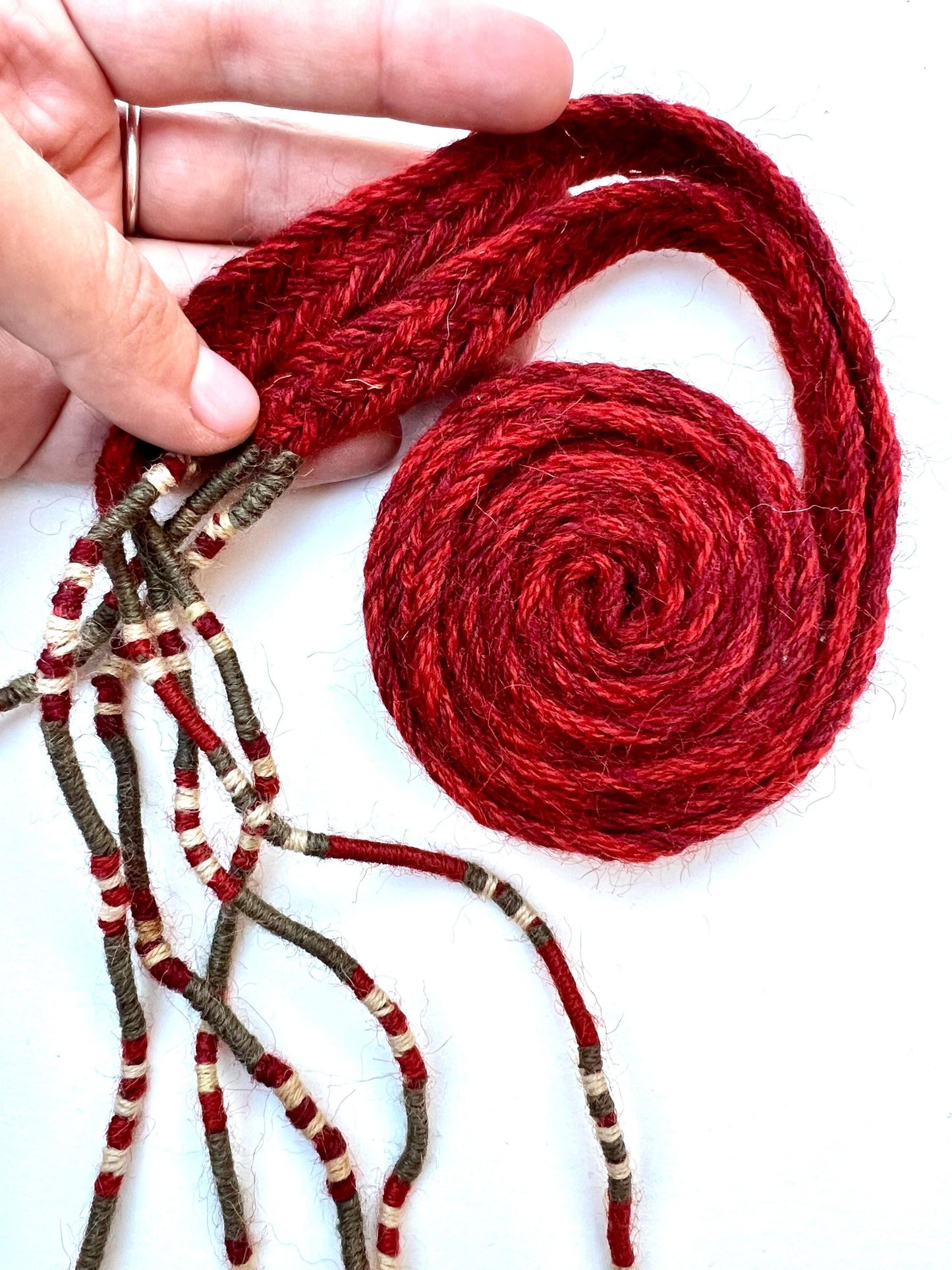 Handmade Skjoldehamn Viking Belt, Copper Rings, 100% Wool