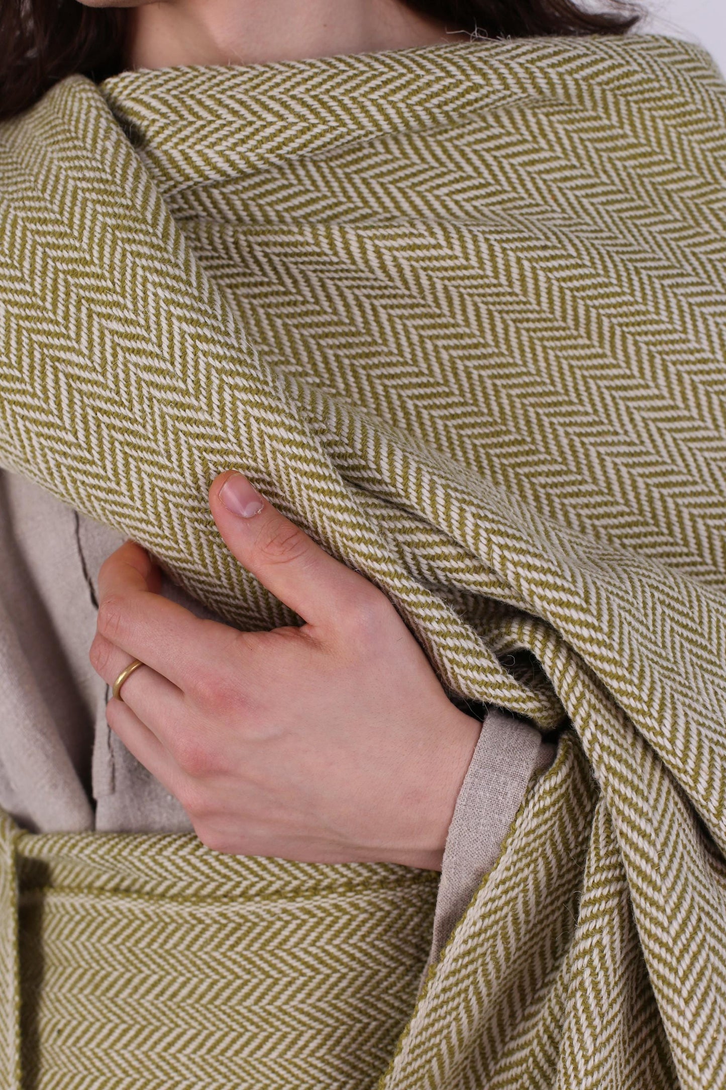 Handwoven Wool Cape: Diamond & Herringbone Twill, Viking Celtic Cloak