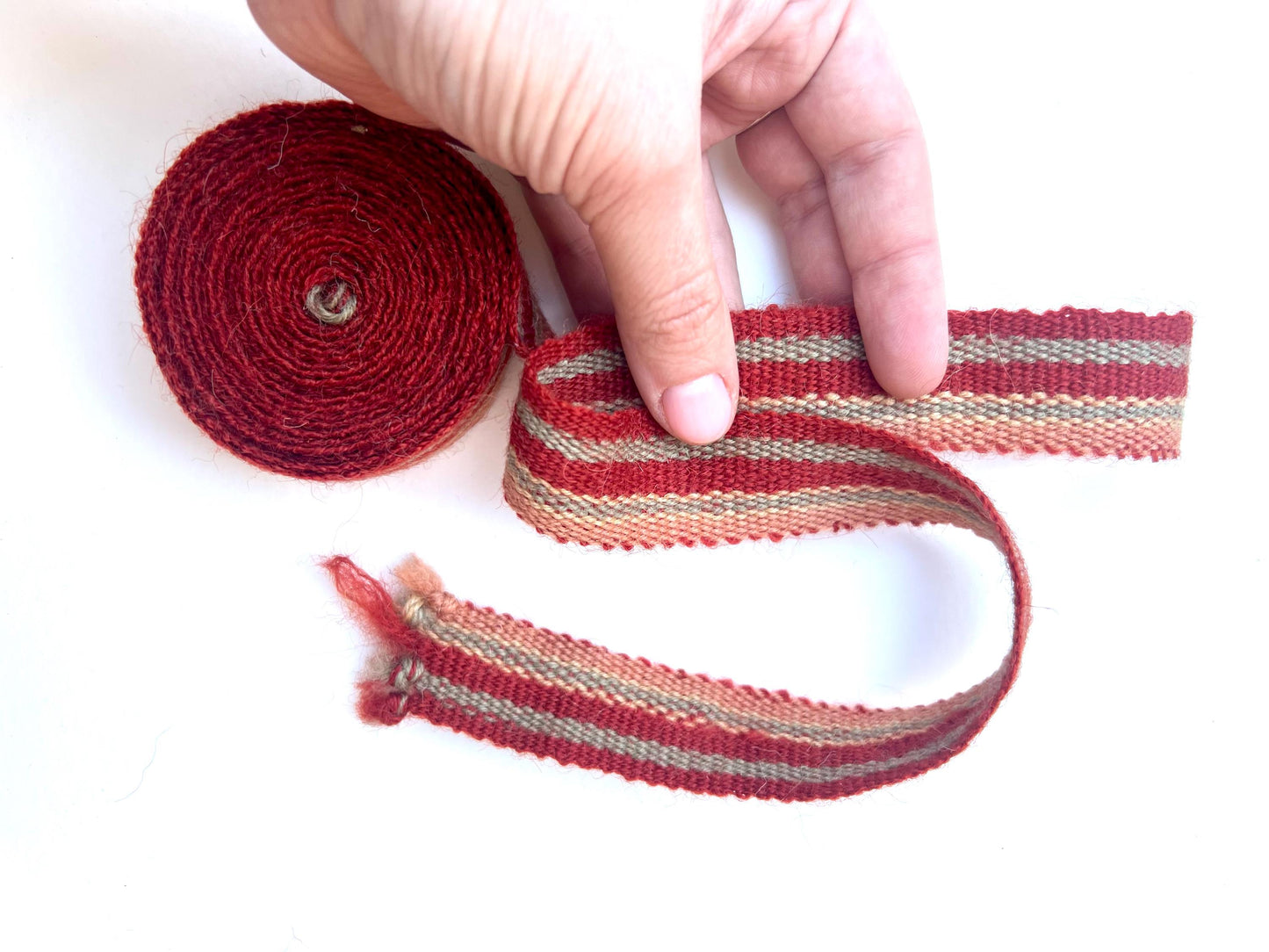 Handmade Skjoldehamn Viking Belt, Copper Rings, 100% Wool