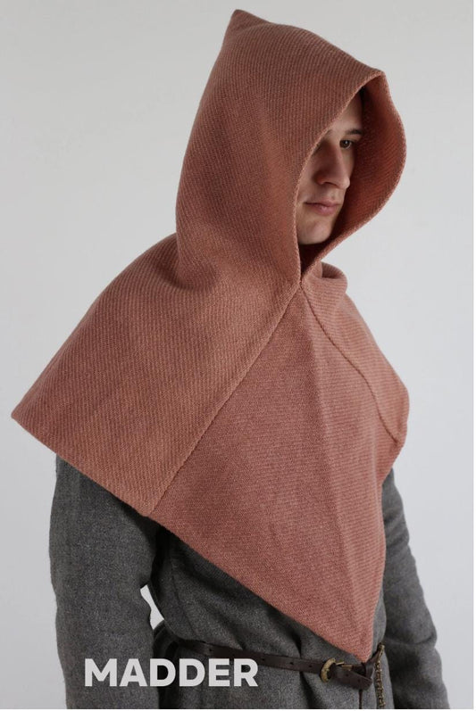 Handwoven Viking Wool Hood and Bag, Skjoldehamn Outfit