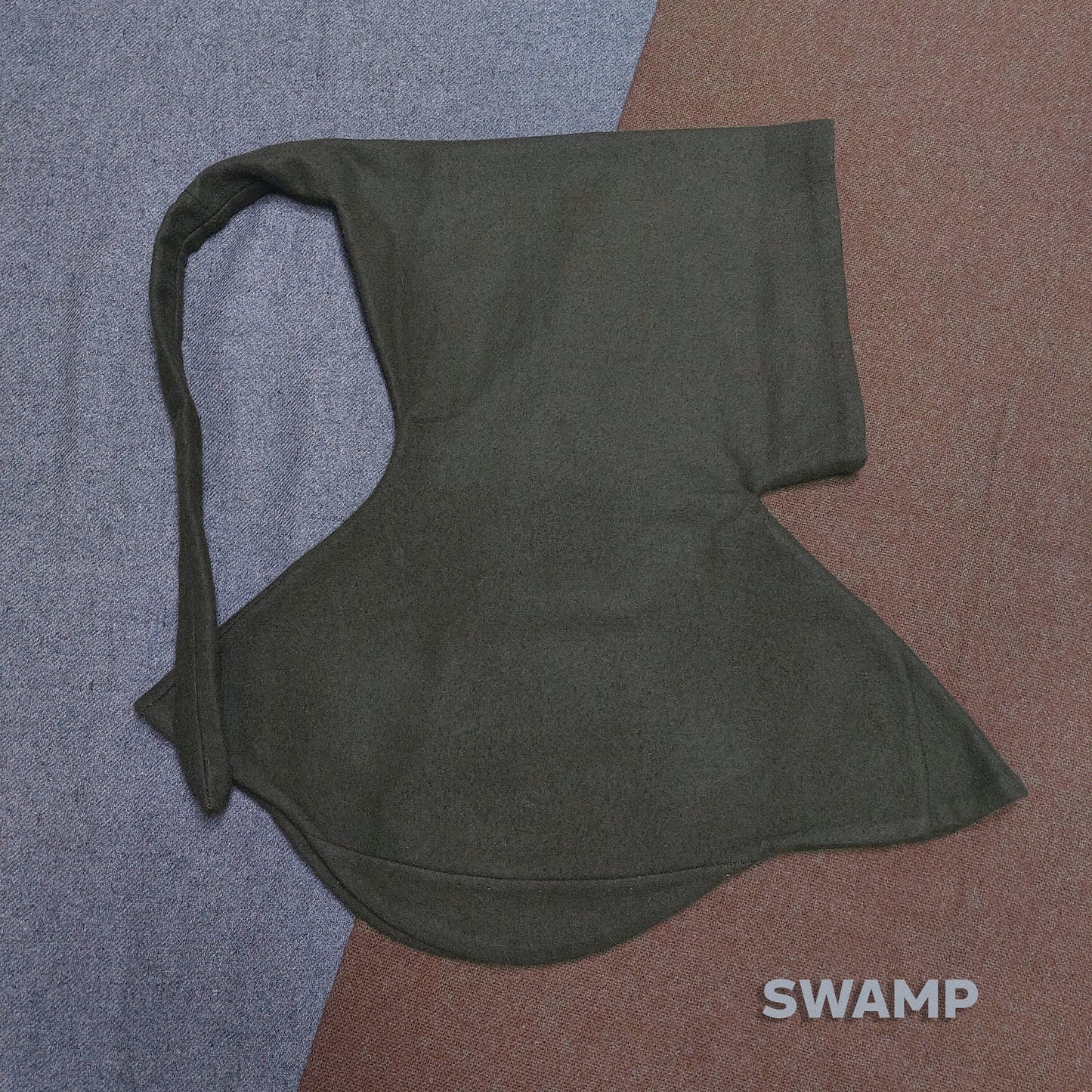 Handsewn 14th Century Wool Hood with Bag, Medieval Accessory