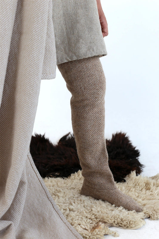 BOCKSTEN HISTORICAL HOSE / 14th-century hose, medieval accessory, naturally dyed, handsewn, fully handmade, 100% European wool, 15h-century