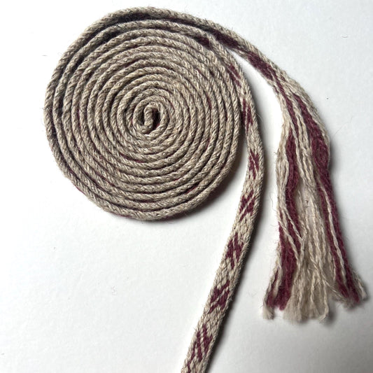 ST.BERTILDE BELT, around 680 period, 7th century medieval accessory, Carolingian handmade, Merovingian reenactment accessory, 100% wool