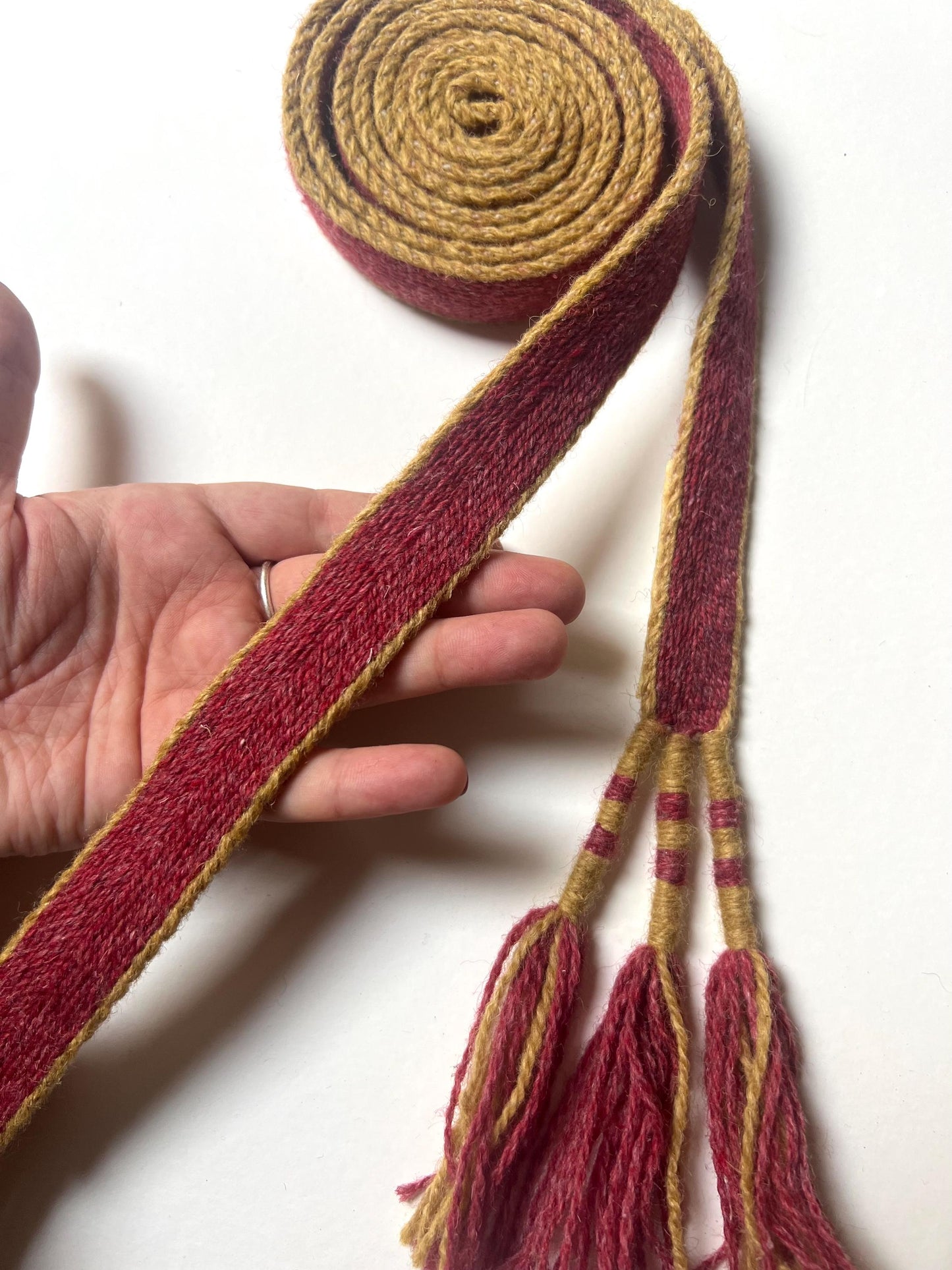 Handwoven Woolen Belt, Roman Costume Accessory