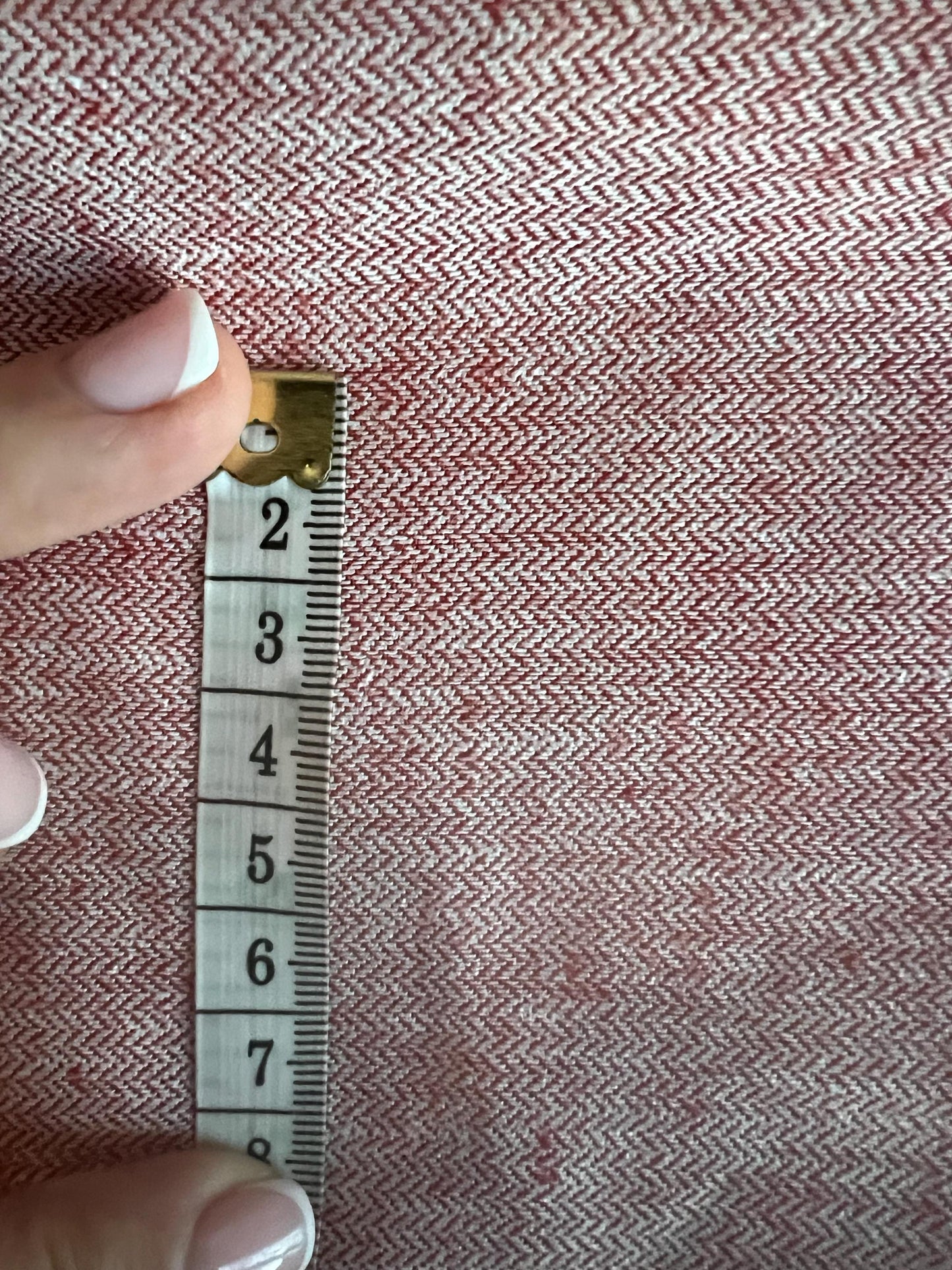RED LINEN HERRINGBONE I Small dimensions fine pure linen Fabric for Historical Reenactment Costumes