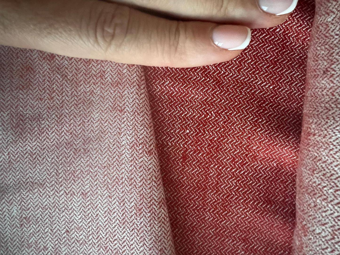 RED LINEN HERRINGBONE I Small dimensions fine pure linen Fabric for Historical Reenactment Costumes