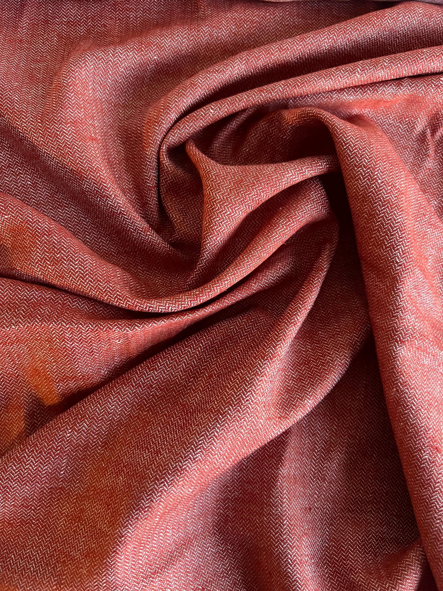 RED LINEN HERRINGBONE I Small dimensions fine pure linen Fabric for Historical Reenactment Costumes