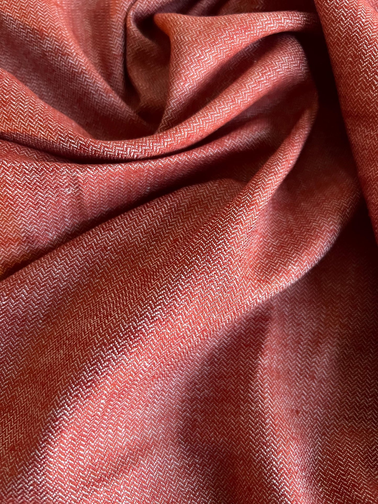 RED LINEN HERRINGBONE I Small dimensions fine pure linen Fabric for Historical Reenactment Costumes
