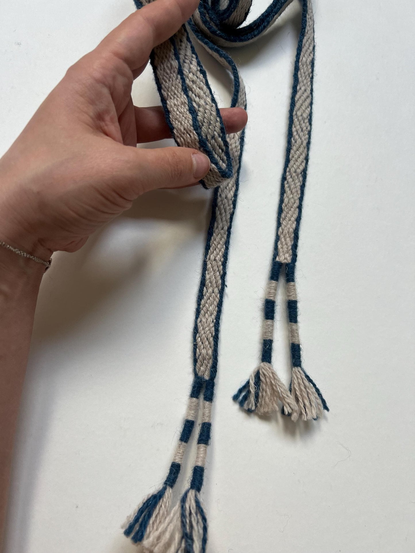 Handwoven Wool Belt, Thorsberg Style, Roman Period Costume