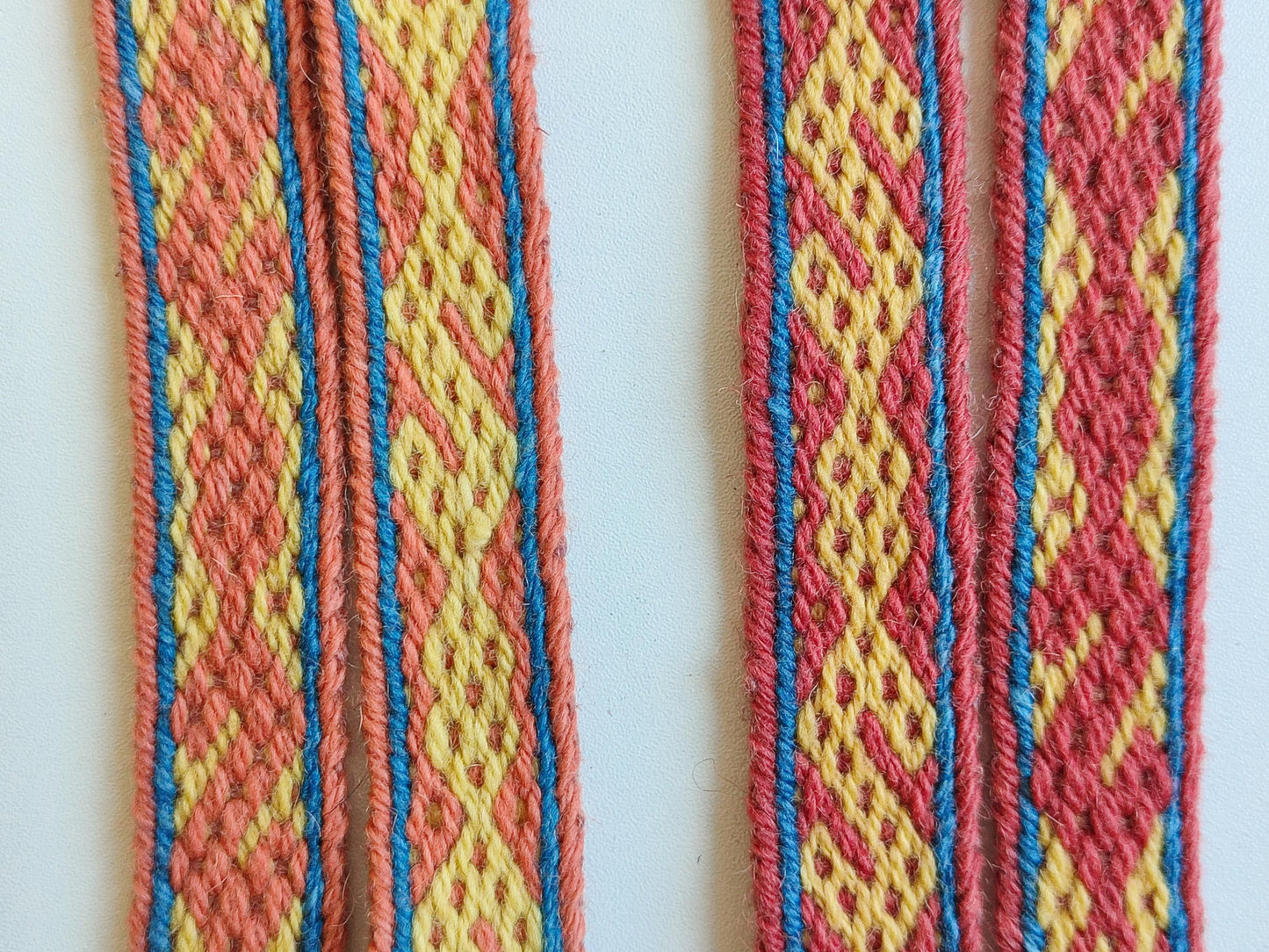 BALTIC HANDWOVEN BELT, medieval Costume Accessory, Middle Ages, indigo, madder, reseda natural dyed